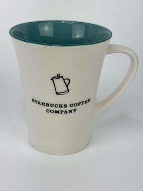 Starbucks Cream Exterior Mug with Teal Interior 2006